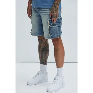 Rush Home Denim Cargo Shorts - Light Blue Wash