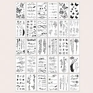 Creative Temporary Tattoo Stickers Set, Realistic Rose Feather Wind Chime Planet Leaf Butterfly, Waterproof for Men Women Arms Face Fingers Neck, Temporary Fake Tattoo Tattoos Stickers