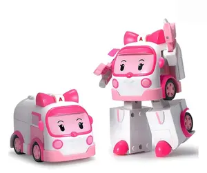 Robocar Poli Amber Transforming Robot, 4" Transformable Action Toy Figure, Emergency Vehicle Playset for Kids Age 1-5
