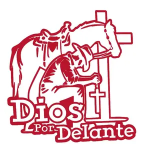 Radiant Dios Por Delante Vaquero Vinyl Decal Sticker UV & Waterproof Bumper Window Laptop Automotive Water Bottle Gift accessories – RED 5.2"