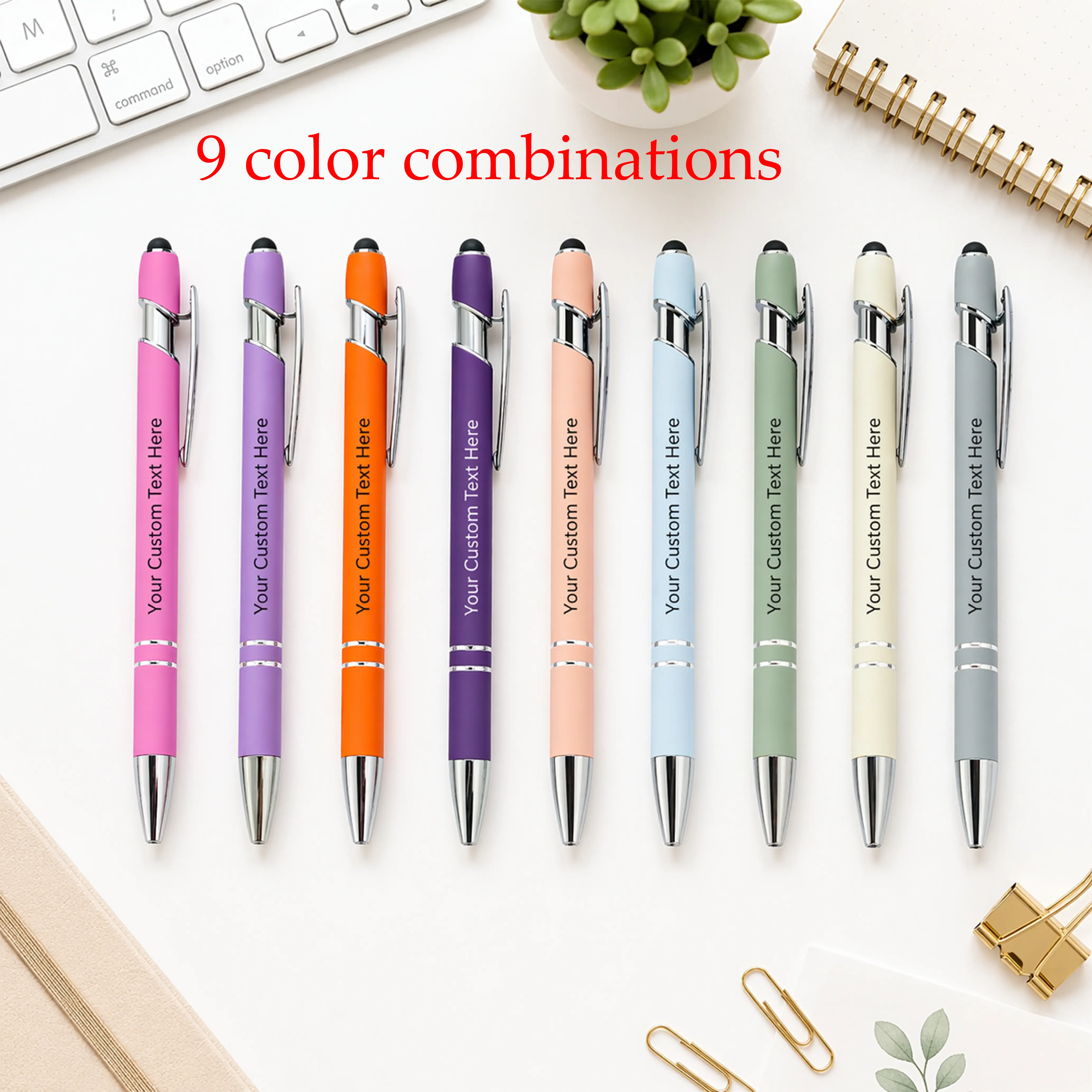private customization,add engraving in order note,DM with order number,personalized pen,9-color pen,metal ballpoint,laser engraved,custom logo,custom name pen,lightweight smooth,gift for mom,graduation gifts,bulk orders,office supplies,student pen