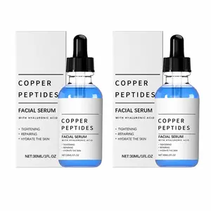 GHK-Cu Copper Peptides Lightweight Facial Serum, Daily Anti-Aging Skincare with Hyaluronic Acid, Hydrates, Boosts Moisture, Reduces Fine Lines & Wrinkles, Repairs Skin Barrier, 30ml