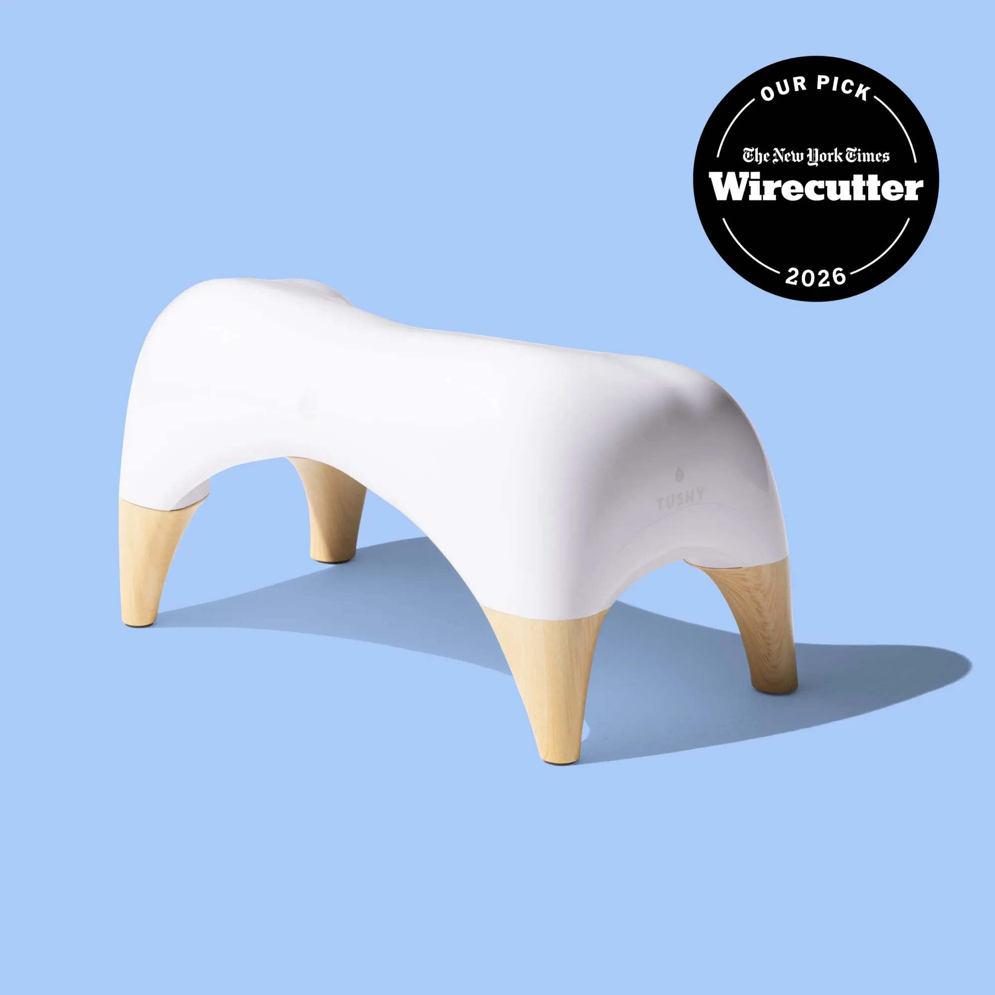 TUSHY Ottoman Toilet Stool - Curved, Modern Design for Minimalist Interiors, Comfortable & Discreet