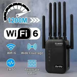 2025 1200M WiFi Extender Signal Booster,Dual Band ,2.4G Home WiFi Extender Signal Booster, WiFi Range Extender with Ethernet Port