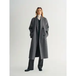 Peak Lapel Wool Alpaca Coat