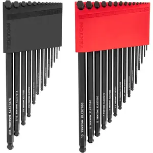 Short Arm Ball End Hex L-Key Set with Holders, 28-Piece (0.050-3/8 in., 1.3-10 mm)| KLX91312