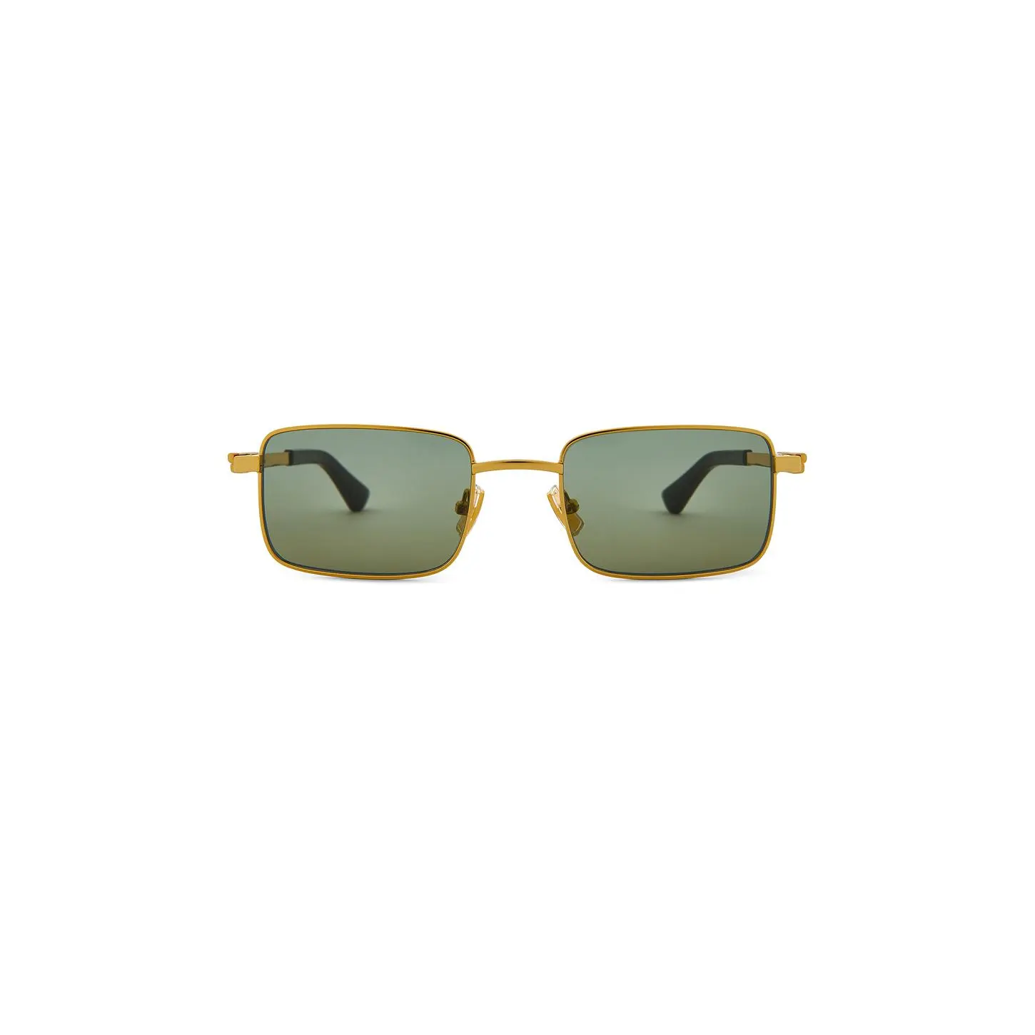 Bottega Veneta Rectangular Sunglasses in Gold & Green Bottega Veneta Rectangular Sunglasses in Gold & Green