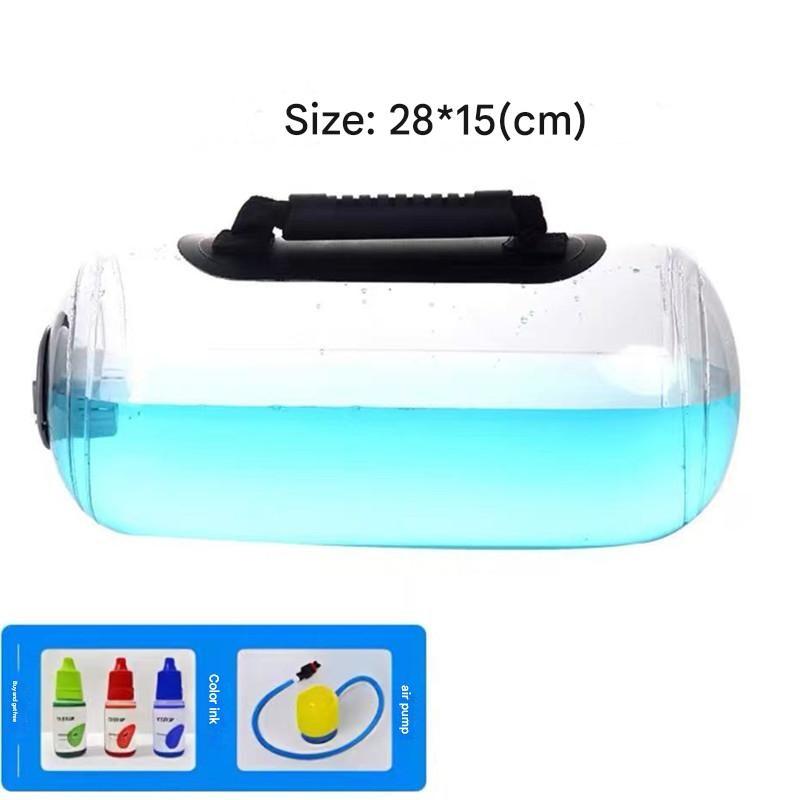 Adjustable Fillable Transparent Weighted Water Bag, Aqua Fitness Power Bag for Core Strength Training, Available in 5kg/20kg/35kg, Comes with Air Pump & Color Ink