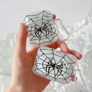 Wave Edge Spider Earphone Case for AirPods 1/2/3/4, Compatible with AirPods Pro & AirPods Pro 2, Durable Protective Cover, Lightweight, Portable