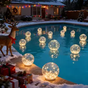 14FT Solar Balloon Lamp for Swimming Pools Floating Waterproof Decorative Colorful Lighting Eco Friendly Auto On Off Energy Efficient for Garden Patio Party Christmas Wedding Holiday Outdoor Decor