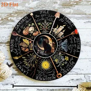 2D, Wheel Of The Year, Pagan Calendar, Waldorf Calendar, Witchcraft, Wicca, Witch, Grimoire, Wiccan, Moon Phases, Witchy, Montessori Calendar, Home Decor Gift, Home Decor, Game Decoration, Fantasy Decorations, Pagan Symbolism