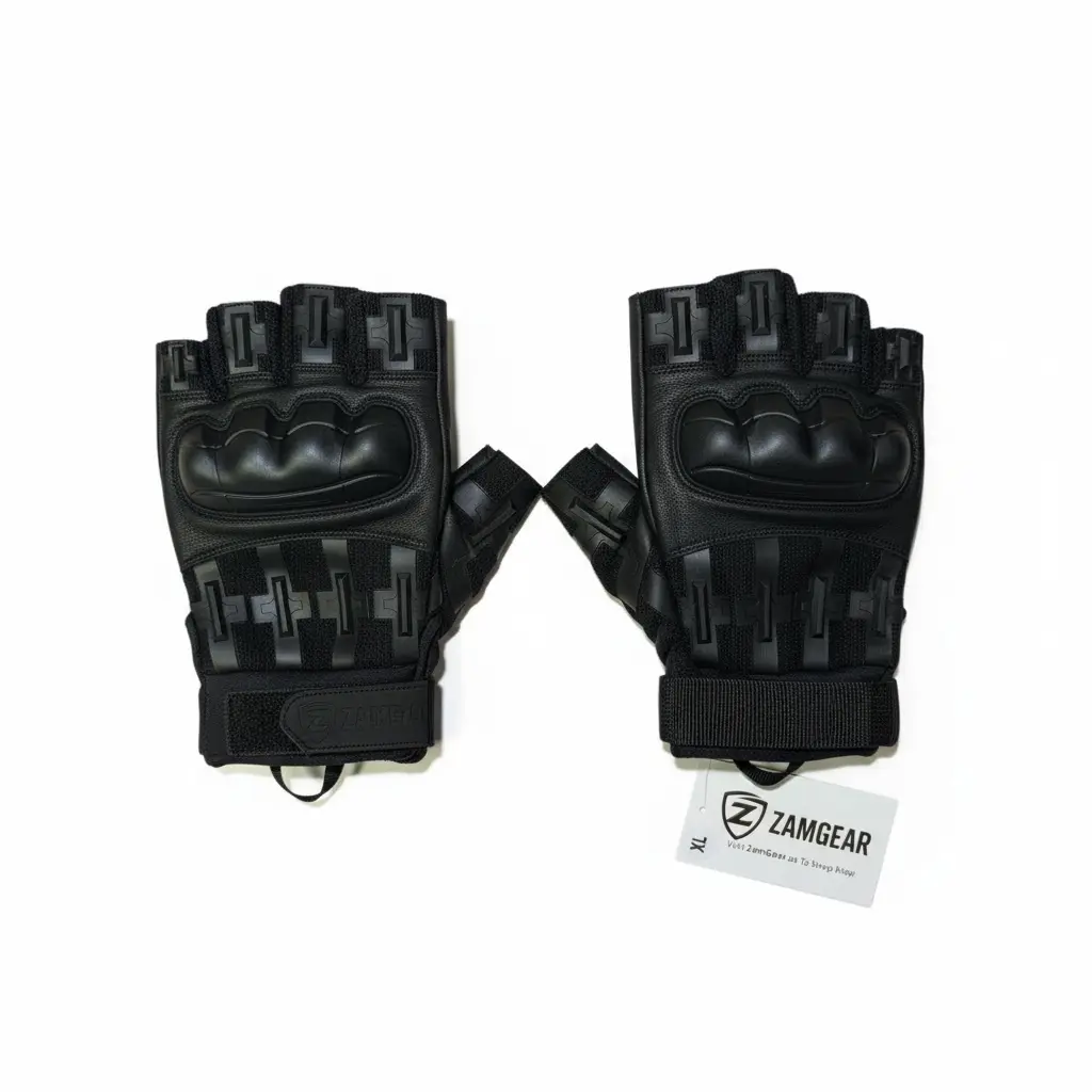 Tactical Gloves Fingerless Hard Knuckles Outdoor Gloves