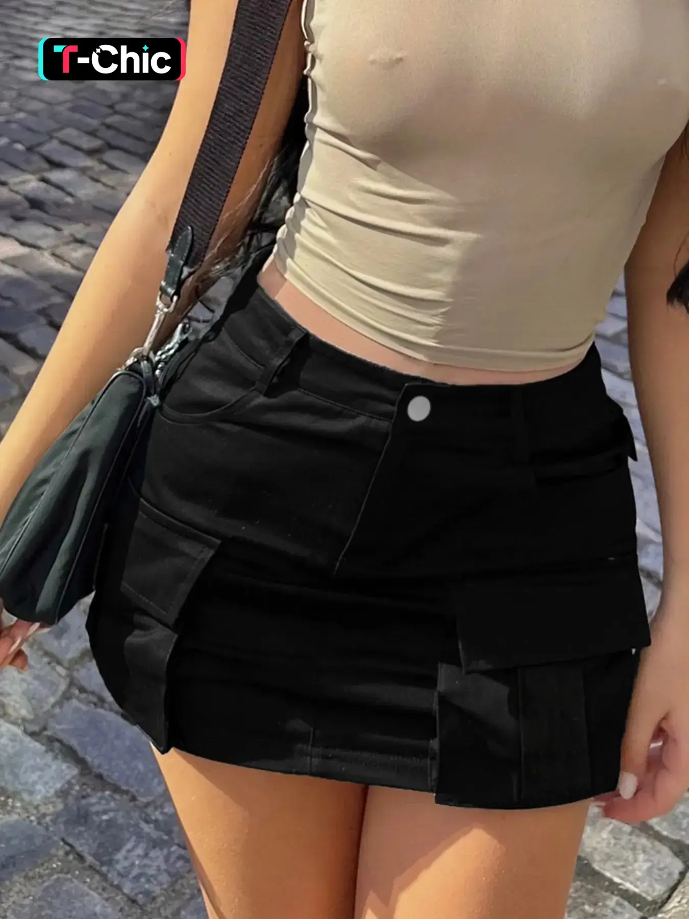 Edgy Cargo Micro Mini Button Skirt, High-Waisted Butt-Lifting Skirt, Y2K Grunge Casual Essential for Streetwear & Festival Looks, Street Fashion Skirt, Casual Skirts, Womenswear