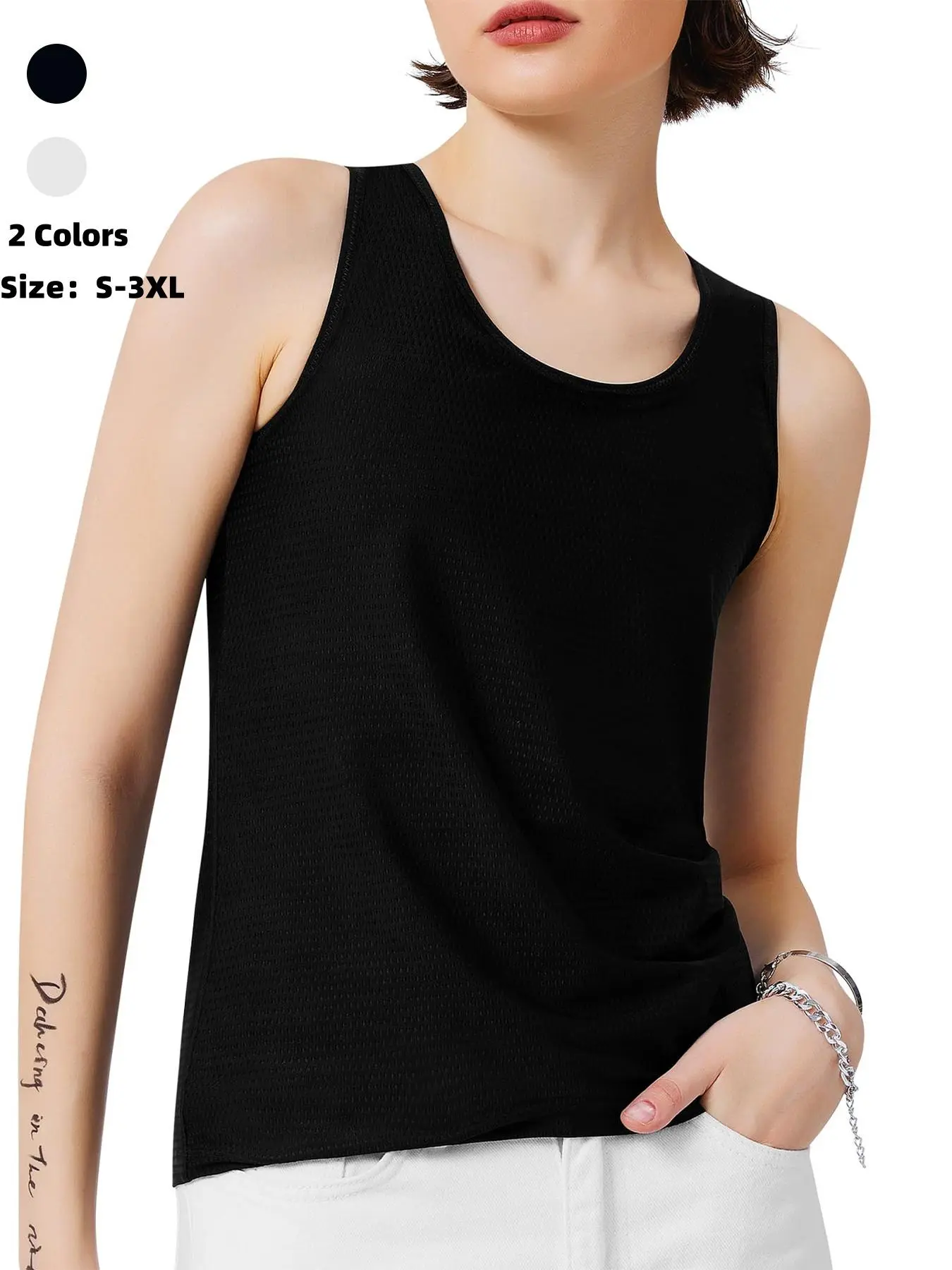 Women's Solid Color Round Neck Chest Binder Shapewear Tank Top, Casual Comfortable Compression Racer Back Sleeveless Breast Binder Pullover Shaper Vest for Daily Wear, Ladies Clothes for All Seasons, Plus Size