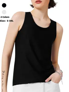 Women's Solid Color Round Neck Chest Binder Shapewear Tank Top, Casual Comfortable Compression Racer Back Sleeveless Breast Binder Pullover Shaper Vest for Daily Wear, Ladies Clothes for All Seasons