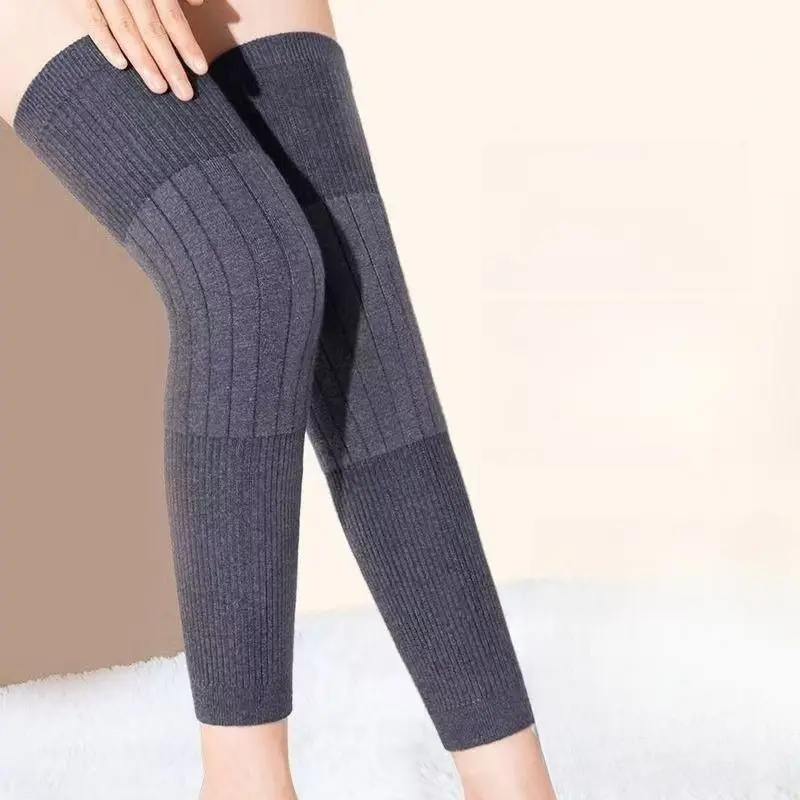 Elastic Knee Warmers, Extended 50cm Thermal Wear with 7mm Plush Thickness for Adults, Windproof Leg Sleeves for Winter Cold Protection, Insulation, Cold-Proof, Elasticwindproof, Four Precise Sizes
