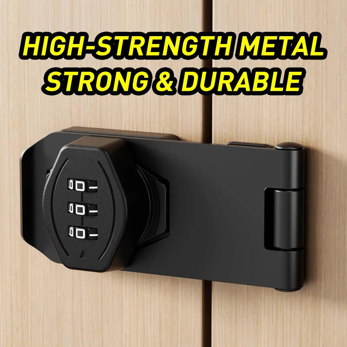 1pcs High-strength Metal Password Lock, Durable Anti-theft Sturdy Lock for Wooden Door Cabinet, Home Security Lock, Home Accessories, Combination Lock, Anti Theft Lockable