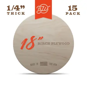 15 Pack of 18-inch Birch Plywood Rounds for Crafting and DIY Projects - Door Hangers