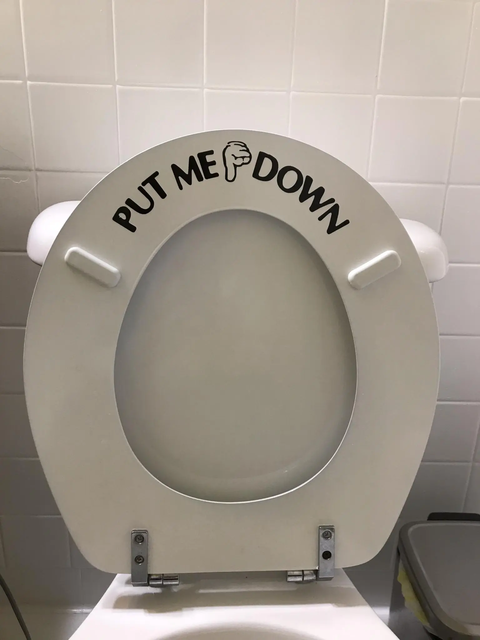 Put ME Down Decal Toilet Bathroom Seat Vinyl Sticker Sign Reminder for Him