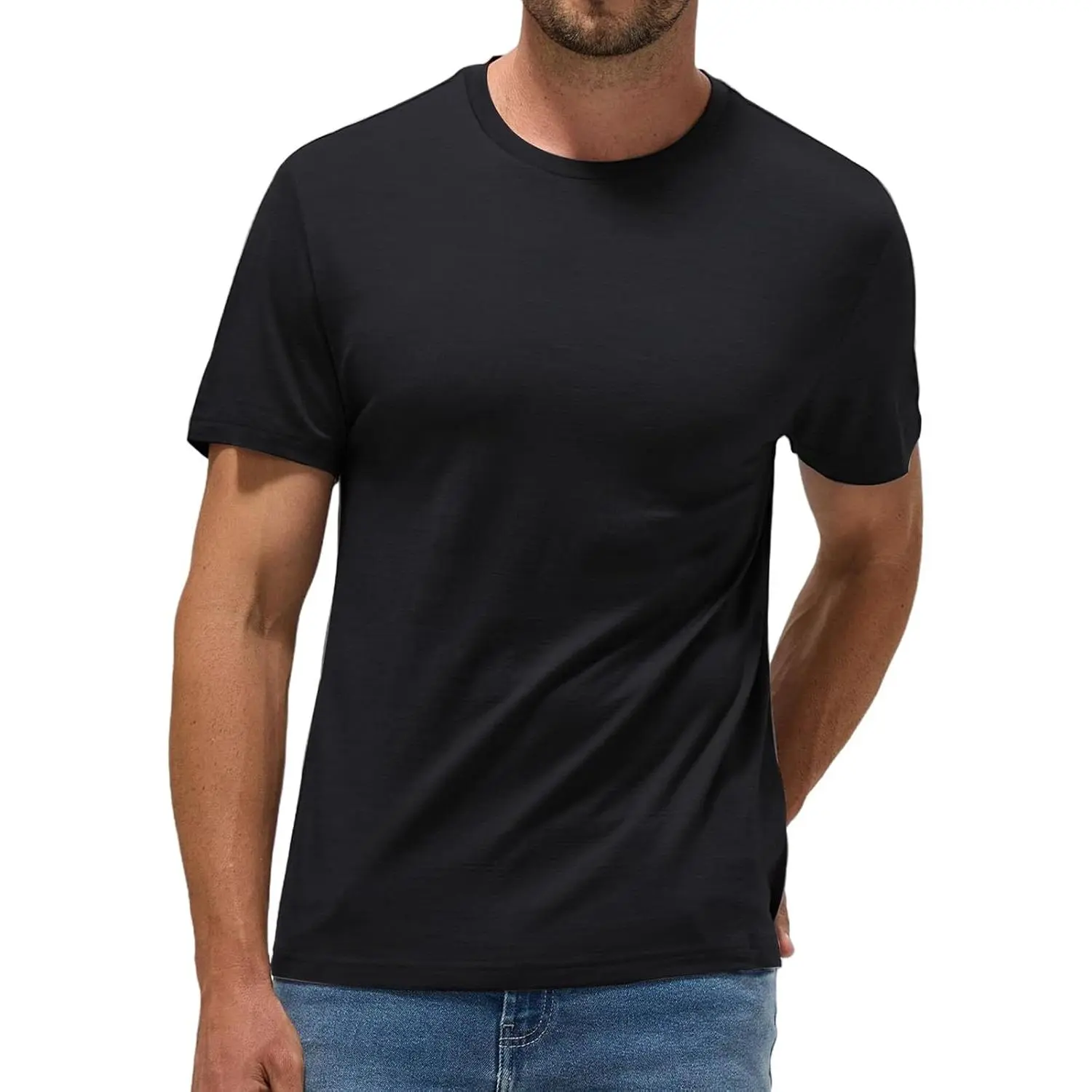 Men’s 100% Merino Wool T-Shirt, Lightweight Temperature-Regulating Base Layer for Everyday Wear