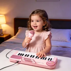 Kids' Portable Keyboard with Microphone,Early Education & Music Enlightenment Musical Electronic Toy, Electric Piano Karaoke Microphone Toy with Light Mini piano Musical instrument for kids Fun music toy Birthday gift forchildren