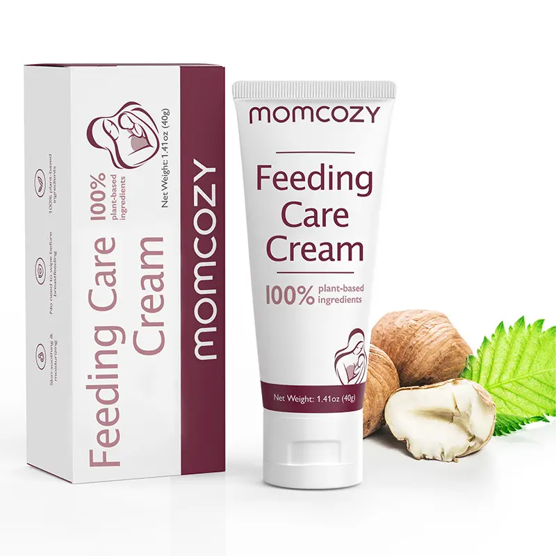 Momcozy Nipple Cream for Breastfeeding, Lanolin-Free, Safe & Soothing Balm | No Wipe off, Postpartum Essentials for Nursing & Pumping, Plant-Based Ingredients Organic Nipple Butter for New Moms NM001