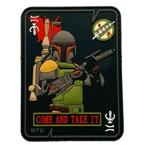 Boba Come and Take it Dead Card Patch 3D PVC Rubber 3.5x2.5 Inch Hook Fastener