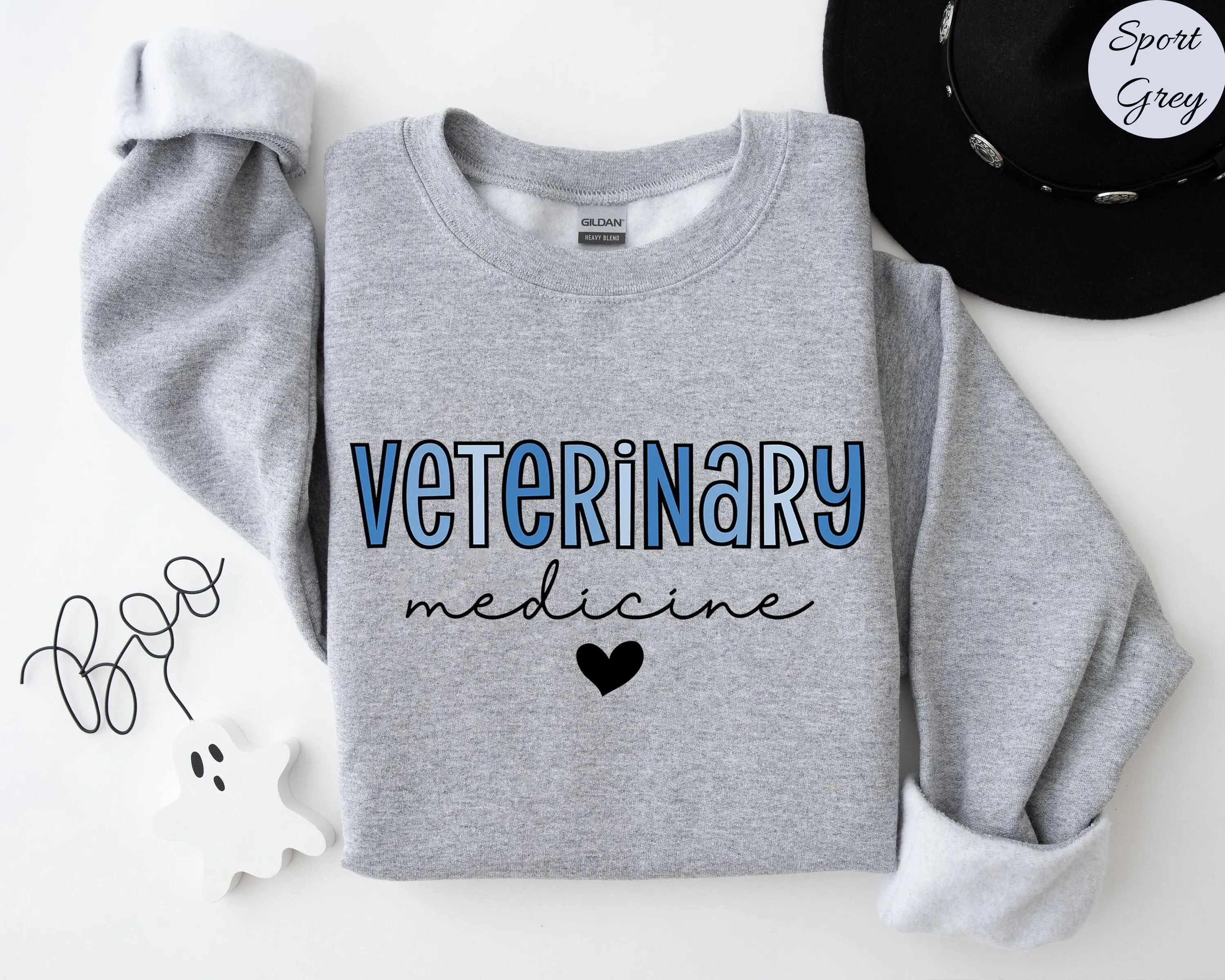 Veterinary Medicine T-Shirt / Sweatshirt / Hoodie  , Animal Doctor Veterinarian Vet Tech T-shirt, Veterinary Medicine Shirt, Cotton Fabric  Grey