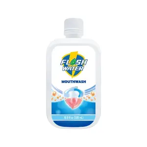 Flash Water Alcohol-Free Mouthwash, Gentle Daily Oral Rinse with Exclusive HAS Factor Technology, Fresh Breath & Oral Care for Adults & Kids 16.9 fl oz