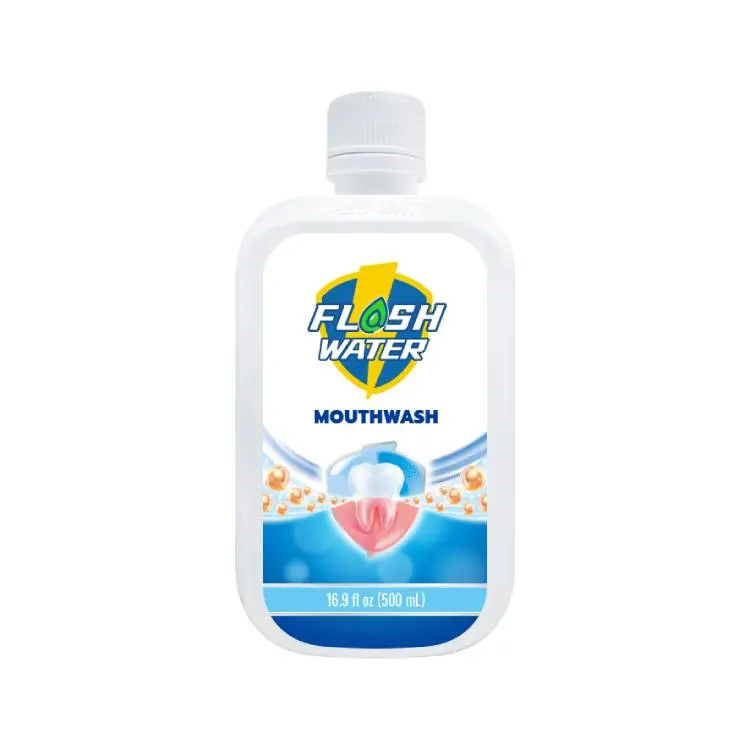 Flash Water Alcohol-Free Mouthwash, Gentle Daily Oral Rinse with Exclusive HAS Factor Technology, Fresh Breath & Oral Care for Adults & Kids 16.9 fl oz