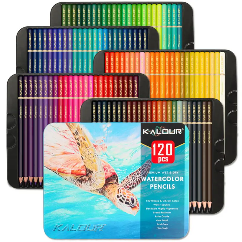 120 Colors Professional Watercolor Pencils,Numbered and Lightfastness,Water-soluble Artistic Colored Pencils for Adult Coloring Book,Water Color Pencils for Artists Beginner, Art Drawing, Artist Pencil Set, Art Supplies