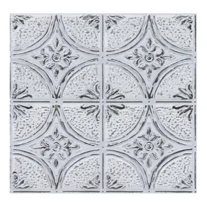 Camden Antique White Faux Tin Peel & Stick Backsplash Tiles