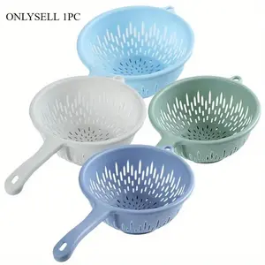 Food Washing Drain Colander with Handle Plastic Colander Strainer for Kitchen Kitchen Gadgets Strainer Basket Kitchen Strainer Utensils Vegetable Colander