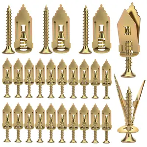 100Pcs Self Drilling Drywall Anchors with Screws, Ahier 50Pcs Metal Self-Drilling Anchors and 50Pcs Screws Kit, No Drill Or Holes in Wall for Fixing TV, Shelf, Cabinet, Curtains, Calligraphy