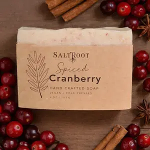 Spiced Cranberry Cold Processed Soap Handmade Plant Based Vegan 4 oz natural skincare