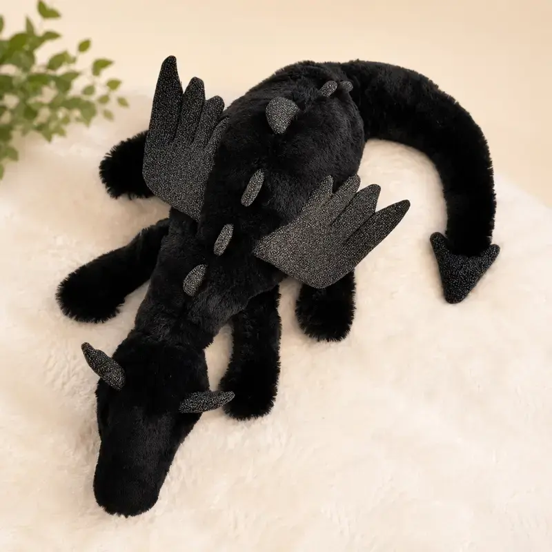 Jellycat Onyx Dragon Stuffed Animal, Medium 19.7 inches - Mythical Black Plush Toy - Classic Children's Gift sohochic