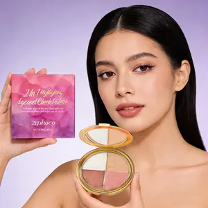 Multifunctional Highlighter Eyeshadow Blush Cosmetic Palette, Fine Powder, Smooth, Long-Lasting, Flawless, Natural Look, Easy Application, Perfect for Daily Use