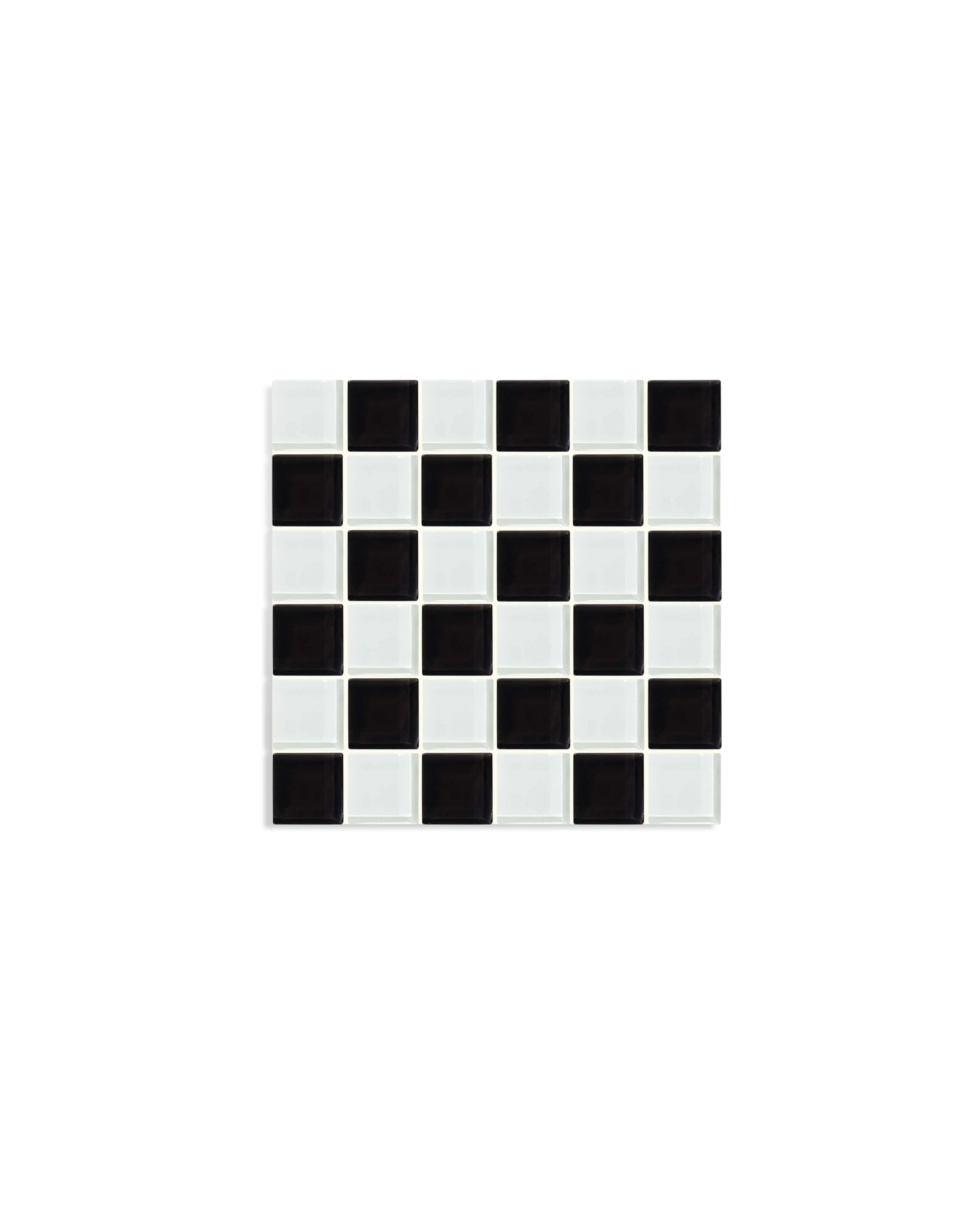 Glass Tile Tray – Black & White Checkered | Handmade Trinket Tray