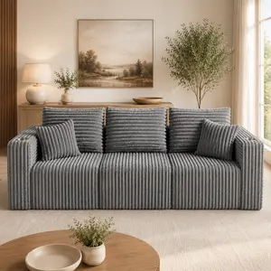 104&70" Modular Boneless Sectional Couch Oversized Deep-Seat No Assembly Required Suitable for Living room/Bedroom/Apartment 0020GY