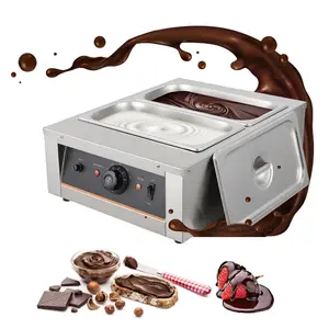 Chocolate Tempering Machine, 4.12 QT*2 Tanks Chocolate Melting Pot with TEMP Control 86~185℉, 1500W Stainless Steel Electric Commercial Food Warmer For Chocolate/Milk/Cream Melting and Heating
