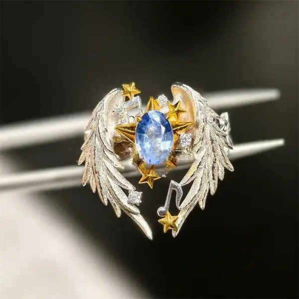 Angel Wings Ring for Men & Women Elegant Party Favor Gift Unique Design Symbilizing Faith & Devotion Cute Jewelry Exquisite Jewelry for Gift accessories birthday gift rapunzille  jewelry