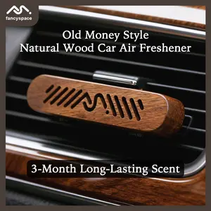 FANCYSPACE 3-Month Long-Lasting Old Money Style Natural Wood Car Air Freshener – Magnetic Clip, Premium Scent, Christmas Limited Gift Edition