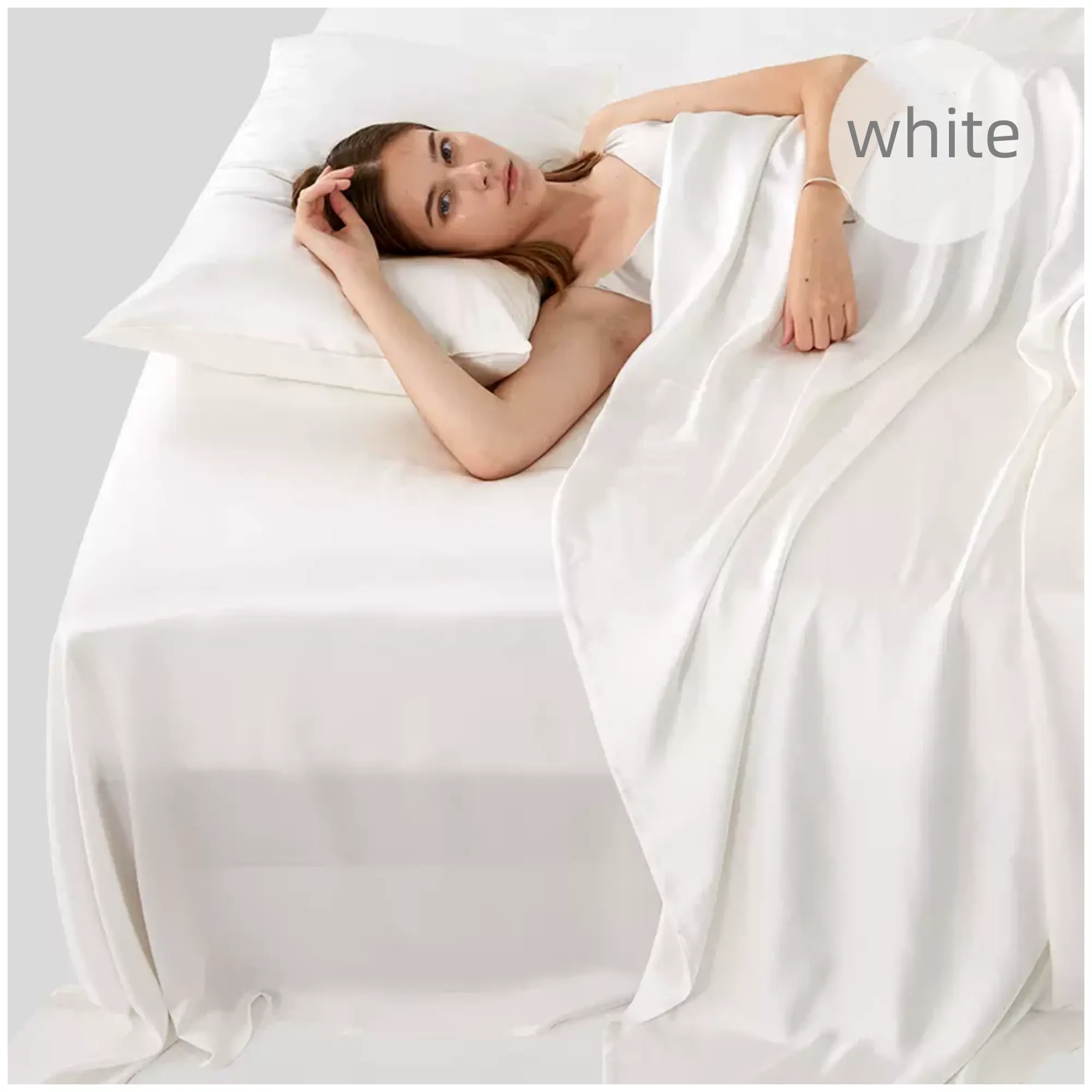 ROSEWARD I Pcs 22 Momme Flat Silk Sheet 100% Mulberry Silk Grade 6A Organic Silk Bedding Made in USA Hypoallergenic Ultra Soft and Breathable