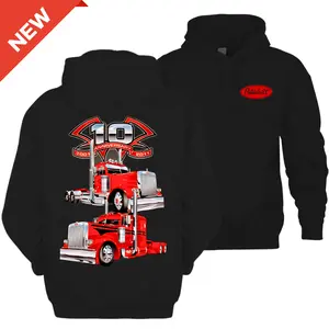 Peterbilt 10th Anniversary Hoodie Tshirt – Limited Edition Red Semi Truck Hoodie, Vintage Peterbilt Graphic Sweatshirt, Trucker Collectible Outfit, Unisex Classic Style