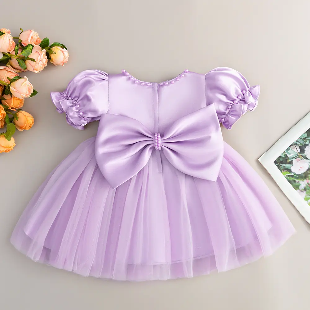 Toddler Baby Flower Girls Dress Wedding Guest Satin Birthday Party Formal  Pageant Tulle Dress for Baby Girl Infant Costume - TikTok Shop