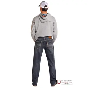 HOOEY  ROCK&ROLLRELAXED FIT STACKABLE BOOTCUT JEANS - DARK WASH - HMTBD05035