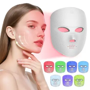 Prime Day LED Facial Mask, 7 Color Light Skin Care Beauty Mask, Portable Rechargeable Face Mask for Home Skincare Routine, Skin Brightening Facial Care Mask, Comfortable and Easy to Use for Daily Beauty
