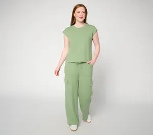 Lattelove French Terry Cap Sleeve & Cargo Pant Set