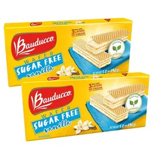 Bauducco Sugar-Free Vanilla Wafer Cookies, US-Made Sweet Treats, 5oz Pack of 2, Cookie