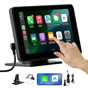 VEVOR Wireless Car Stereo,  7-Inch HD Portable Radio Touch Screen Compatible with Apple CarPlay & Android Auto, CarPlay Screen with Backup Camera, Voice Control, Mirror Link, Bluetooth, GPS Navigation